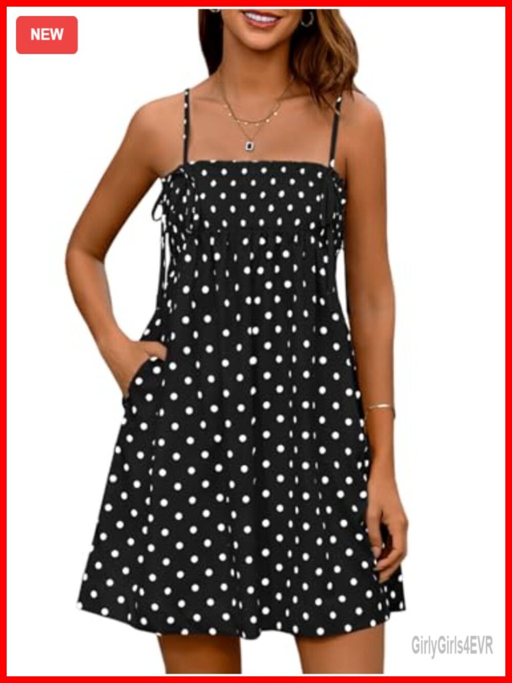 Spaghetti Strap Smocked Babydoll Mini Dress Ruffled